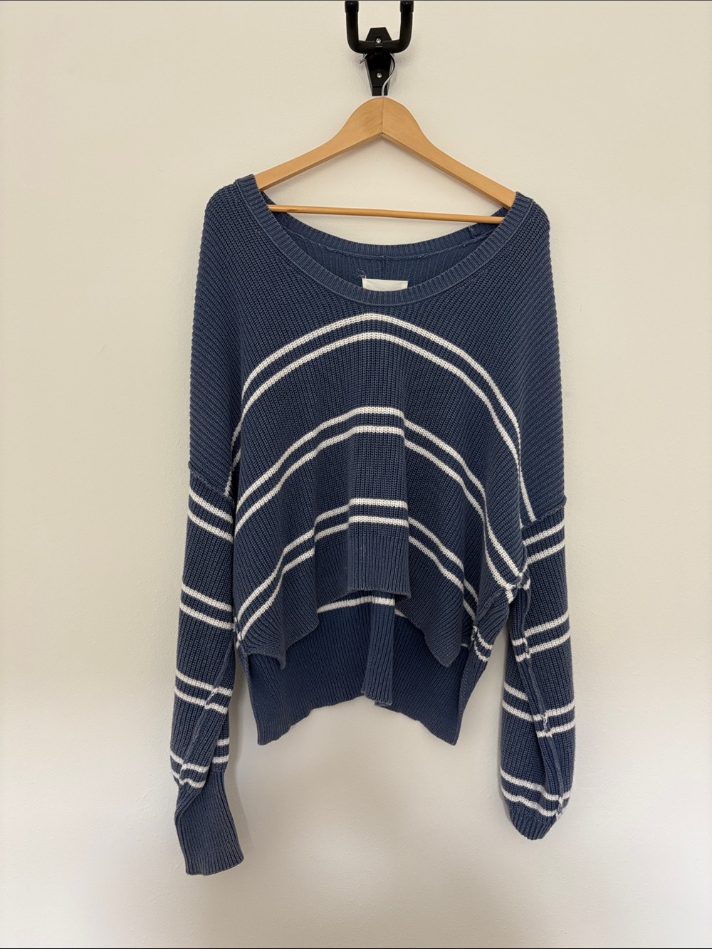 Oversized Striped Blue Knit Sweater